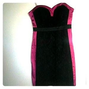 Fuschia and lace sweetheart dress NWOT